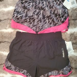 2 pair girls Reebok running/cheer shorts size 5/S